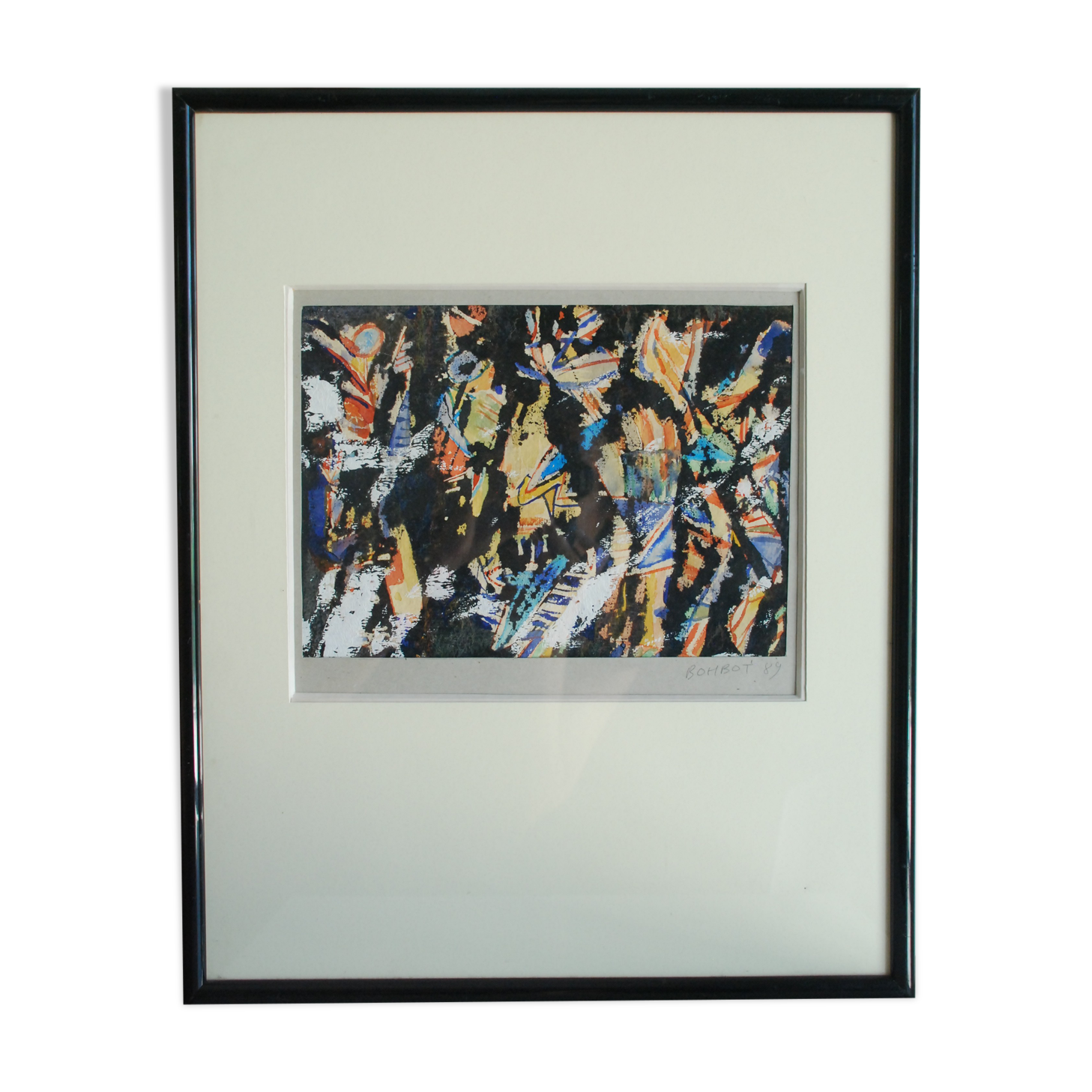 Abstract painting Daniel Bohbot vintage