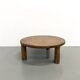 Modernist tripod coffee table in solid oak, DLG Perriand, Chapo, years.