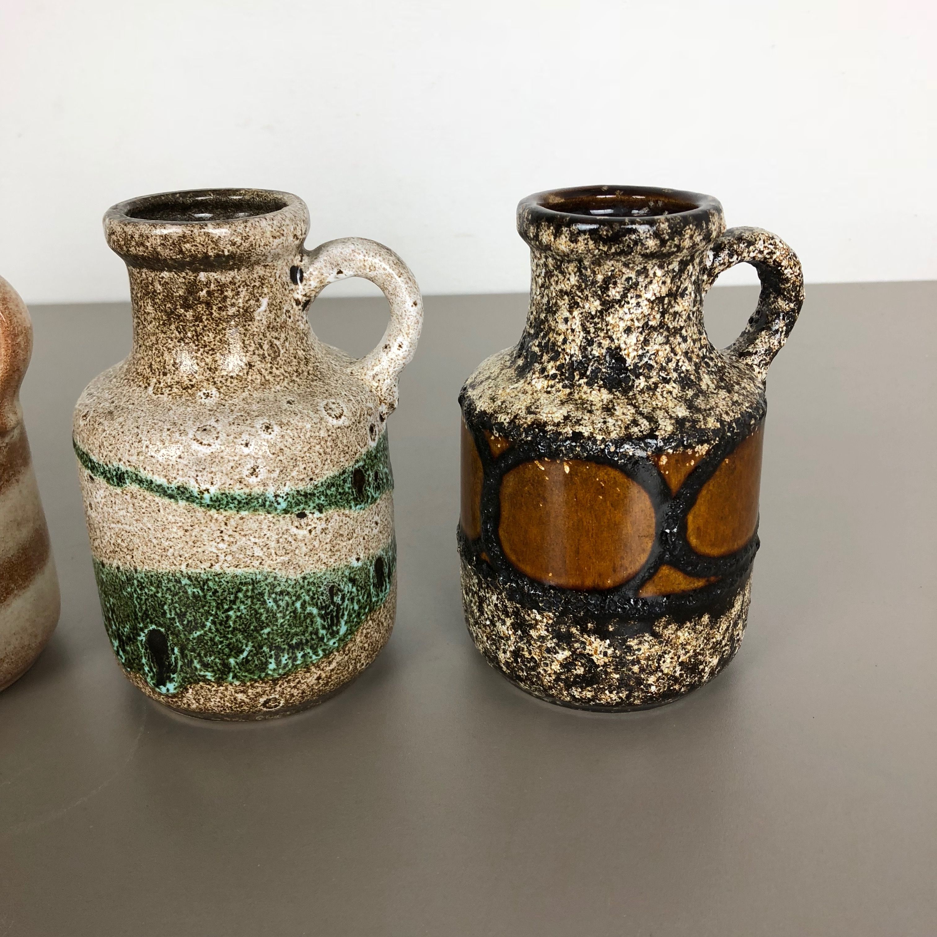 Set of five pottery fat vava "414-16" vases Made by Scheurich, Germany