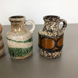Ensemble de cinq vases Fat Lava « 414-16 » fabriqués par Scheurich, Allemagne
