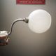 Wall lamp old opaline silver metal globe & porcelain base Art Deco 1930 TBE gooseneck