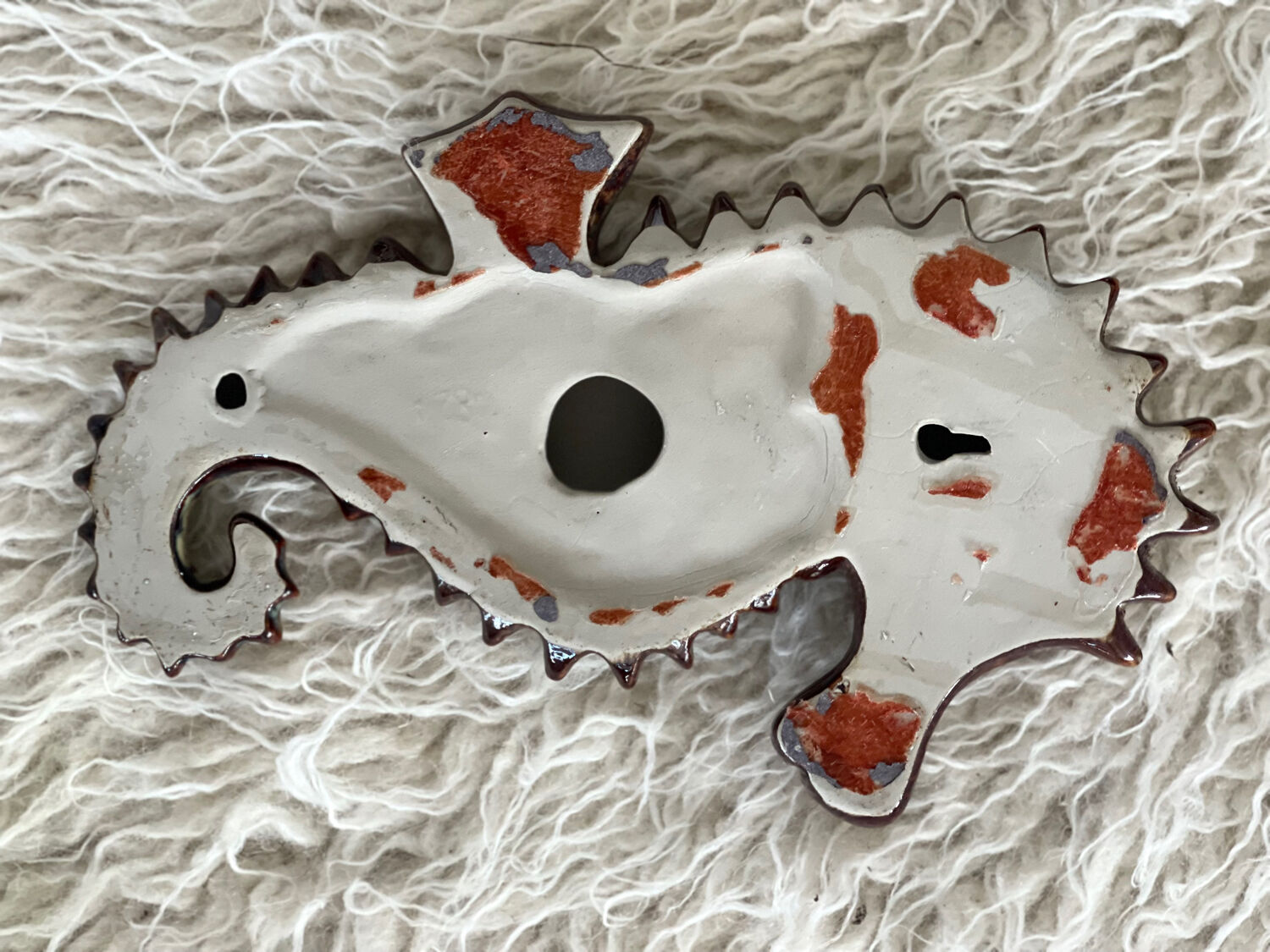 Ceramic wall seahorse