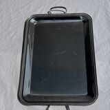 Classic silver tray with pearl stripe frieze