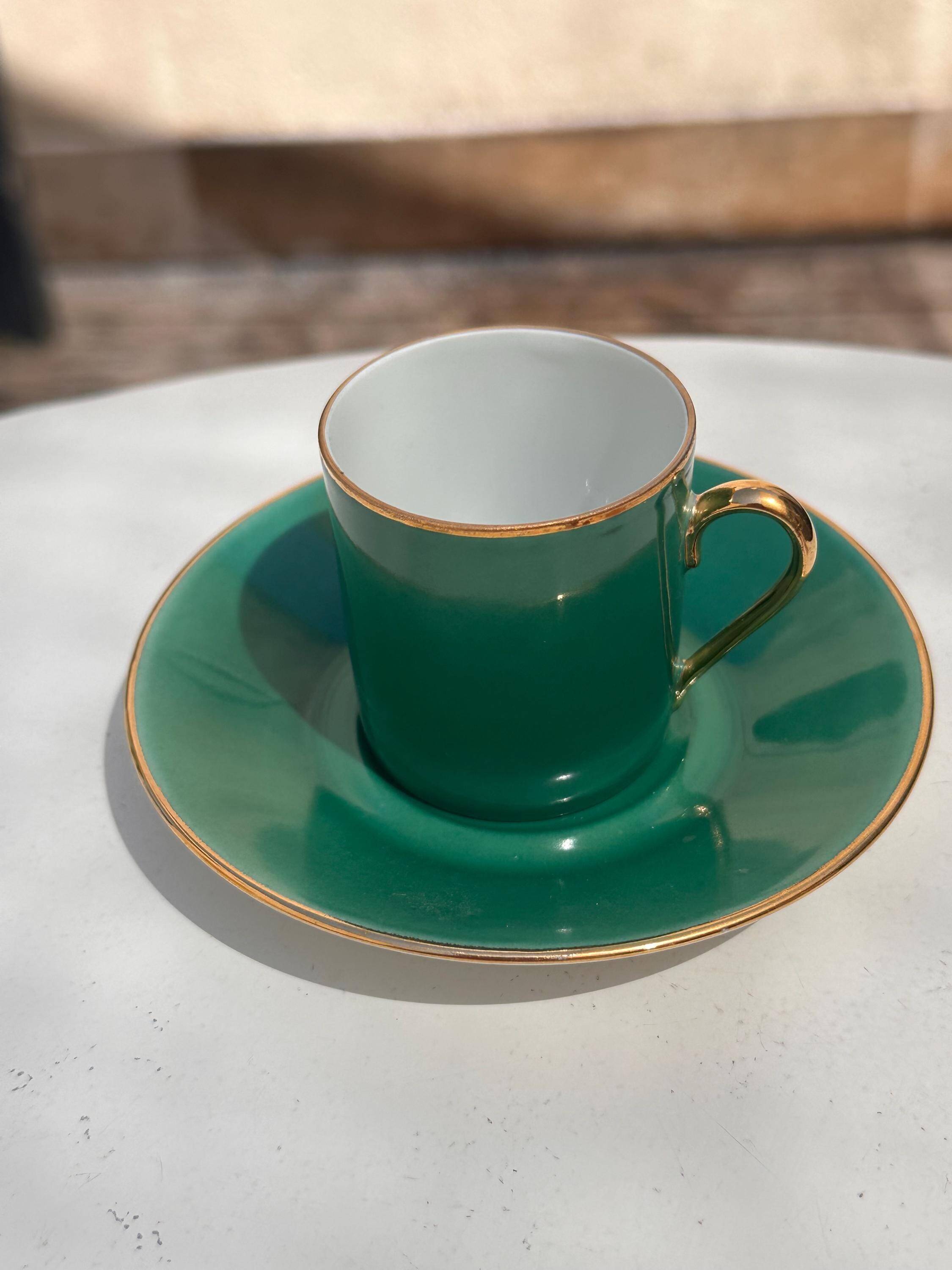 Vintage "Mix and Match" coffee cup set, Sologne porcelain