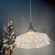 Suspension, abat-jour ancien en verre de Clichy rose