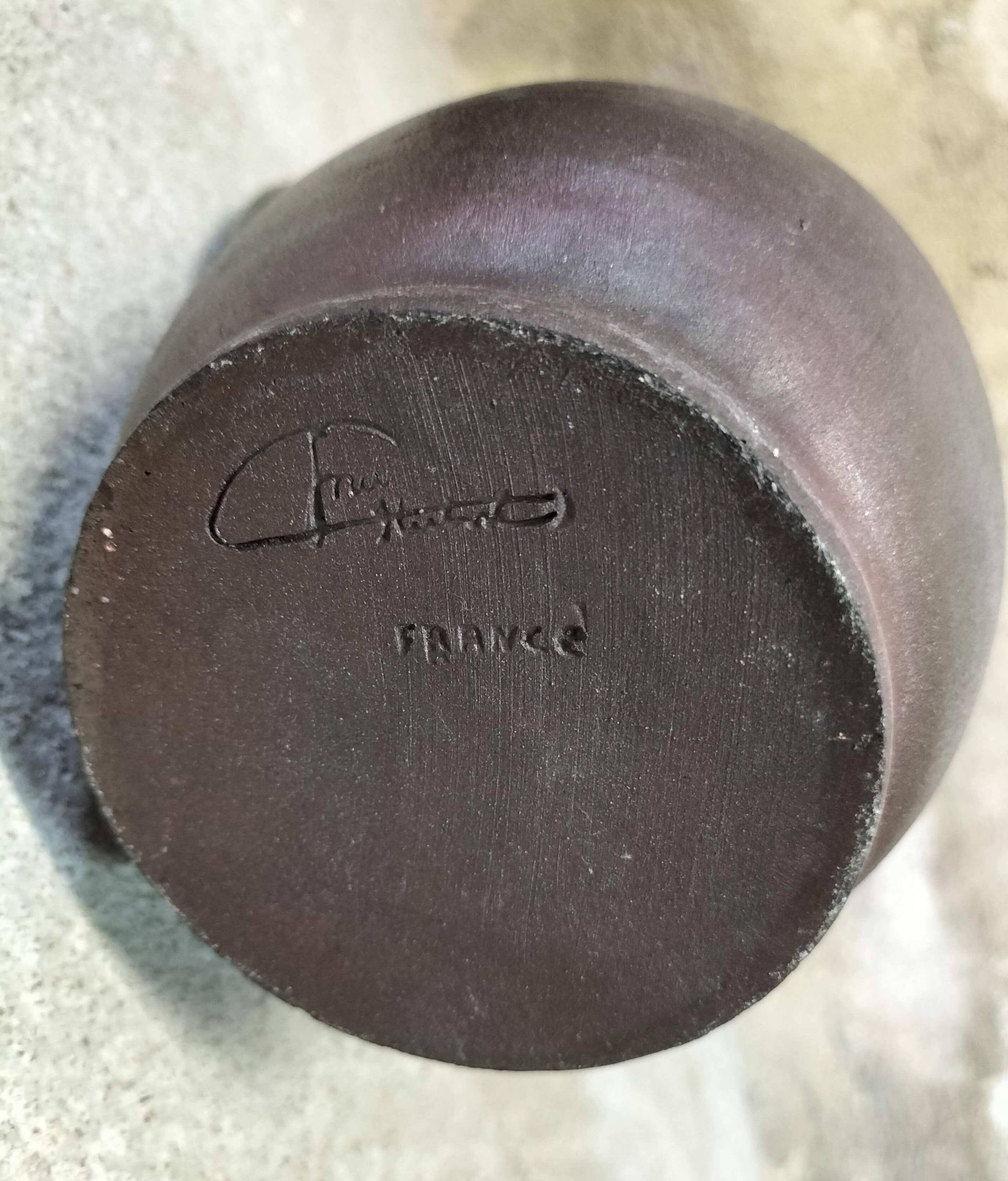 Ceramic pitcher signed Jean Dubost