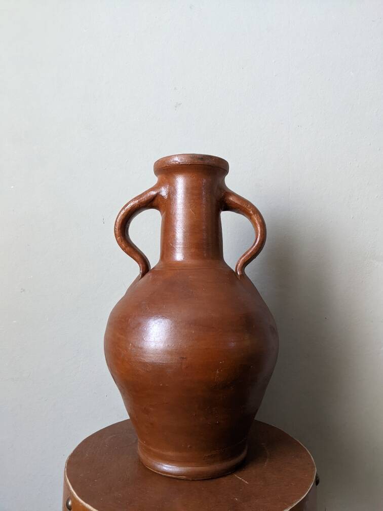 Terracotta jar vase ears decoration countryside handmade pottery