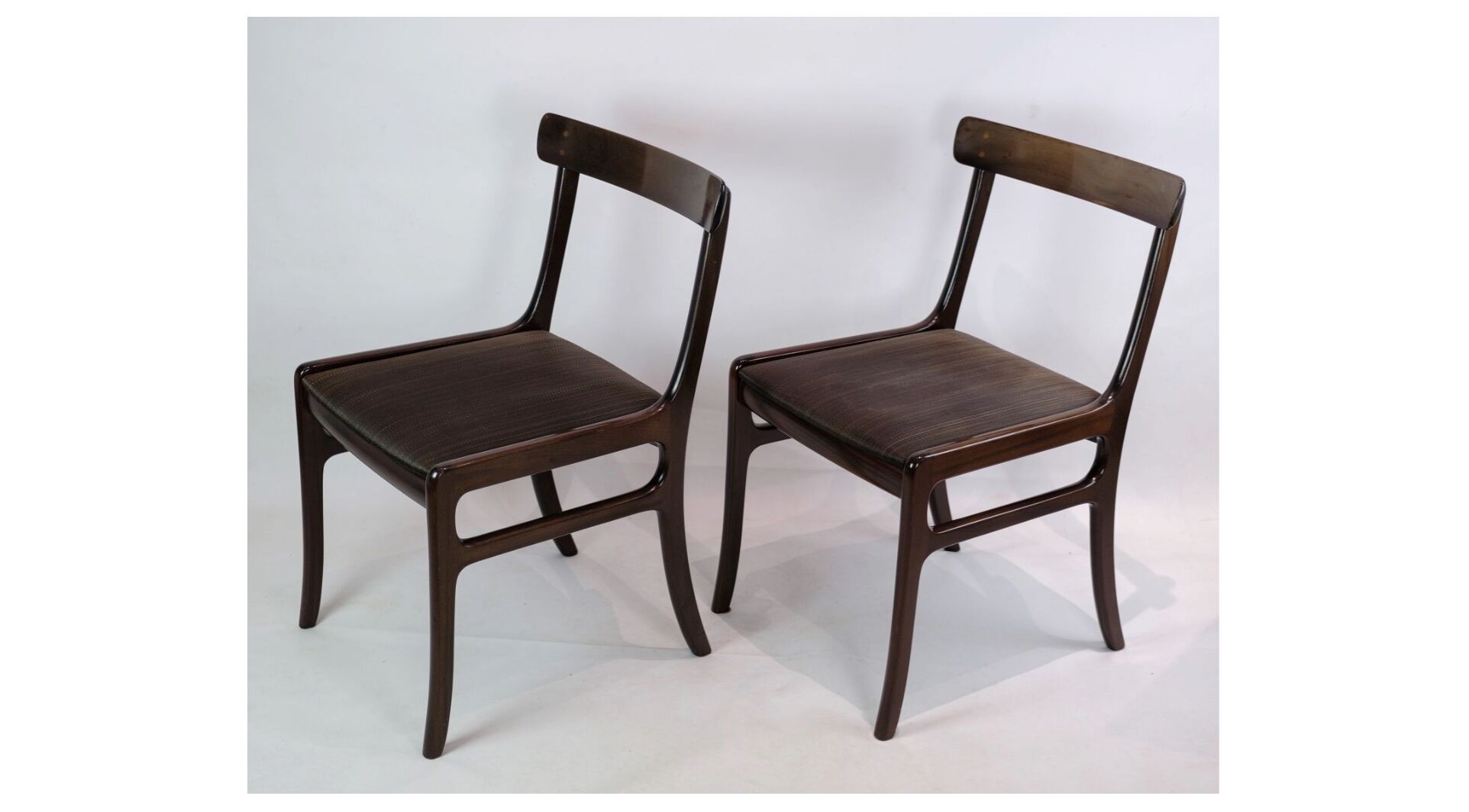 Set of two mahogany rungstedlund chairs by Ole Wancher