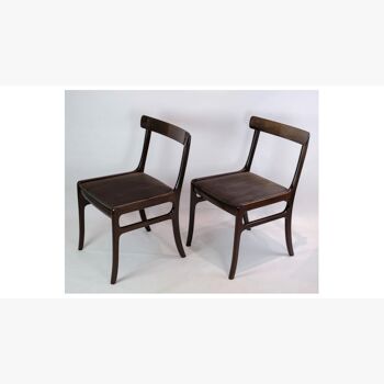 Set of two mahogany rungstedlund chairs by Ole Wancher