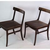Set of two mahogany rungstedlund chairs by Ole Wancher