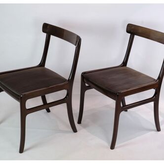 Set of two mahogany rungstedlund chairs by Ole Wancher