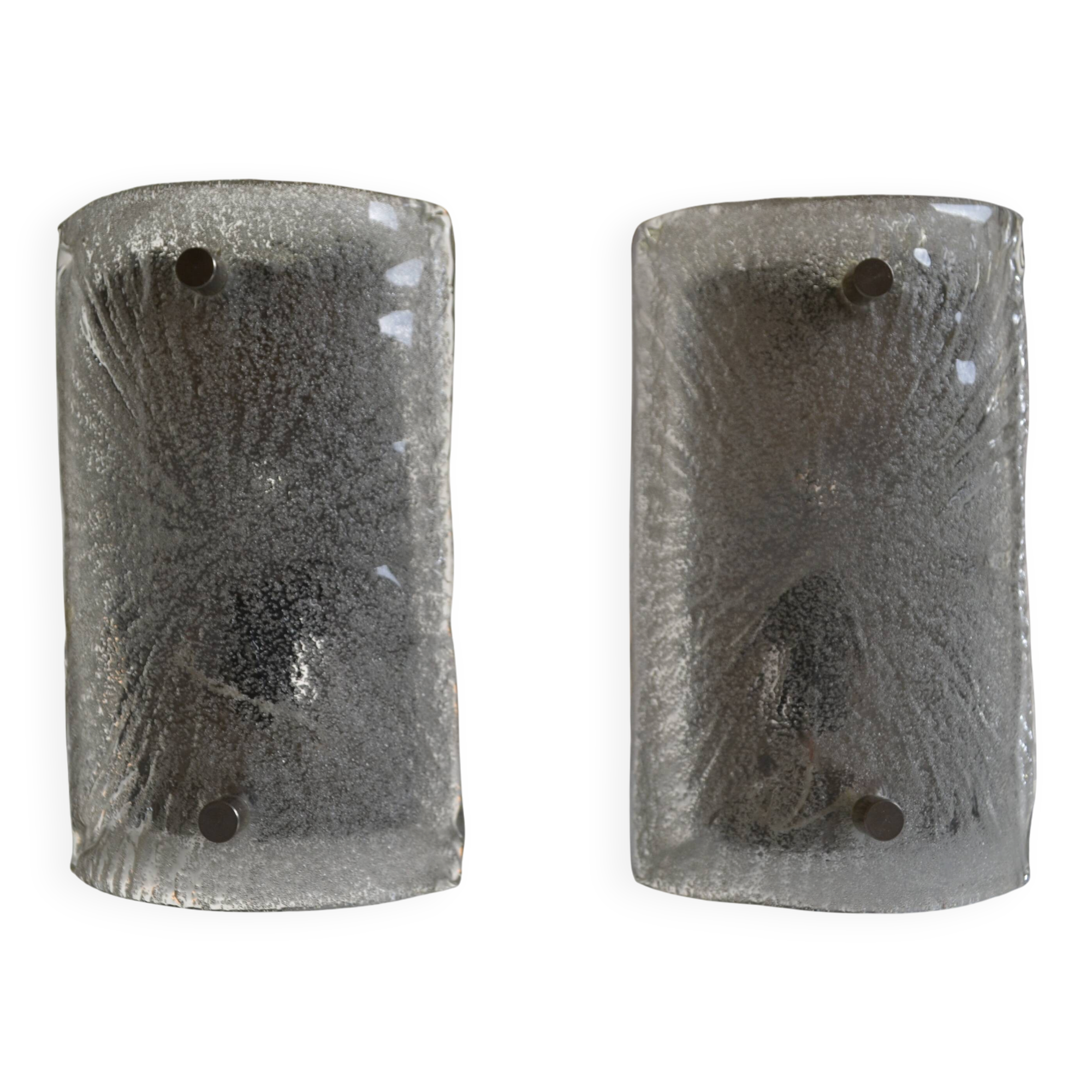Toni Zuccheri for Venini in Murano, Italy 1960 Pair of wall sconces