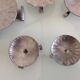 Suite of five candlesticks in brushed metal / vintage 60s-70s