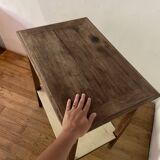 Pedestal table, side table, coffee table in old wood