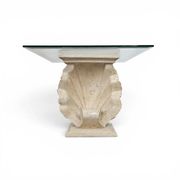 Console ou base de table en forme de coquillage Magnussen Ponte avec plateau en verre d'origine.