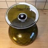 Green frosted glass vase