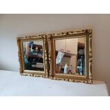 Pair of wood and gilded stucco mirrors