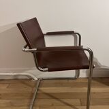 Set of 4 leather armchairs signed "Matteo Grassi" - 1960s