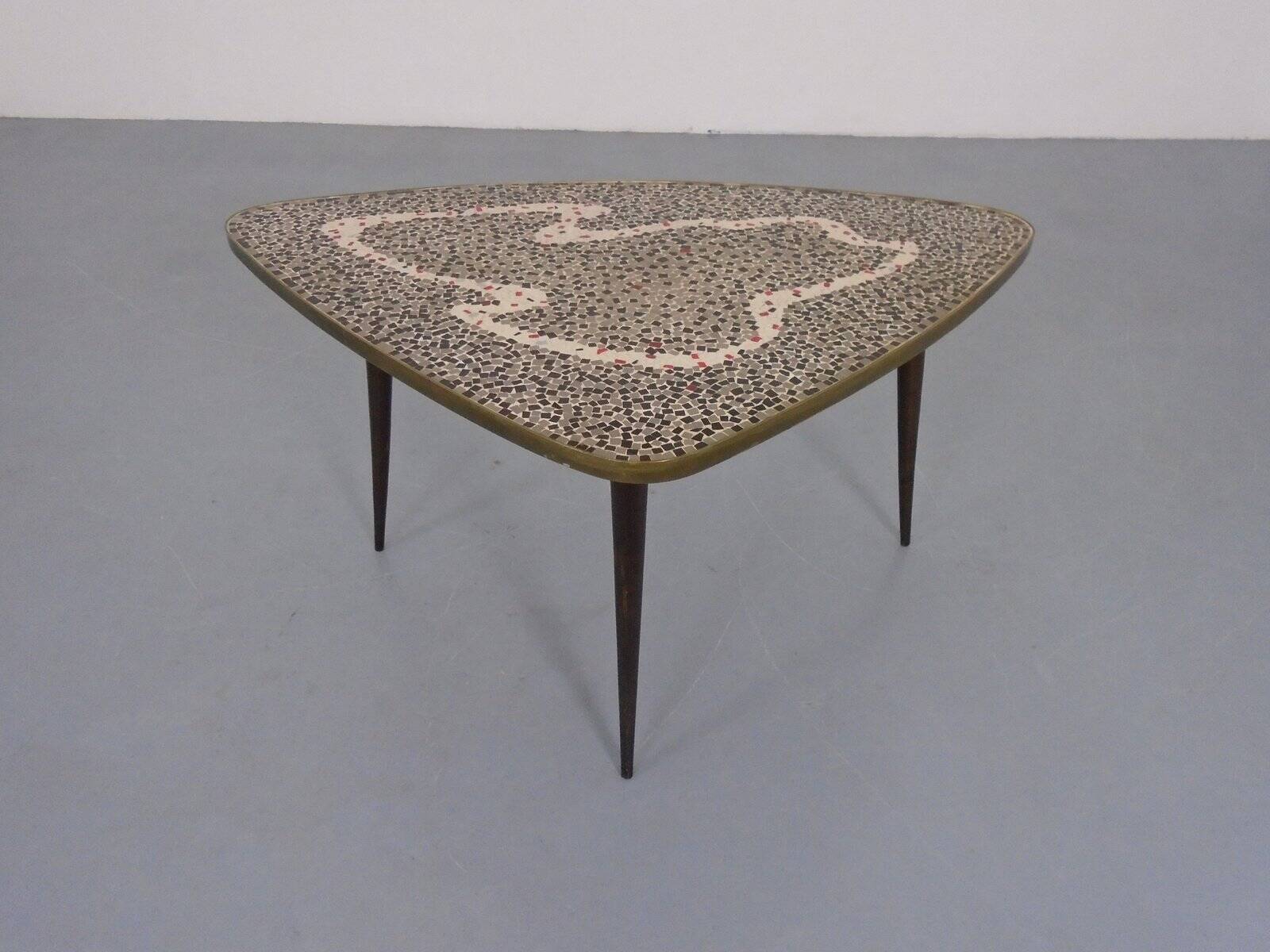 Large German Mosaic Kidney Coffee Table, 1960s