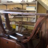 Art Deco flaming walnut dining table