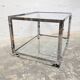 Table basse vintage chrome & verre Années 70