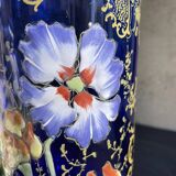 Vase « Cylindre » bleu émaillé F. T. Legras