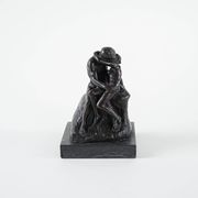 Mother and child art deco figurine signed Rodin, European brown sculptural piece