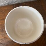 Cup and saucer old Iron earth stamped H.B.C.M Guadeloupe decoration flowers blue-green