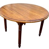 Antique oval round table with solid wood extension