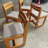 Ensemble 4 chaises, forme scandinave, année 1983