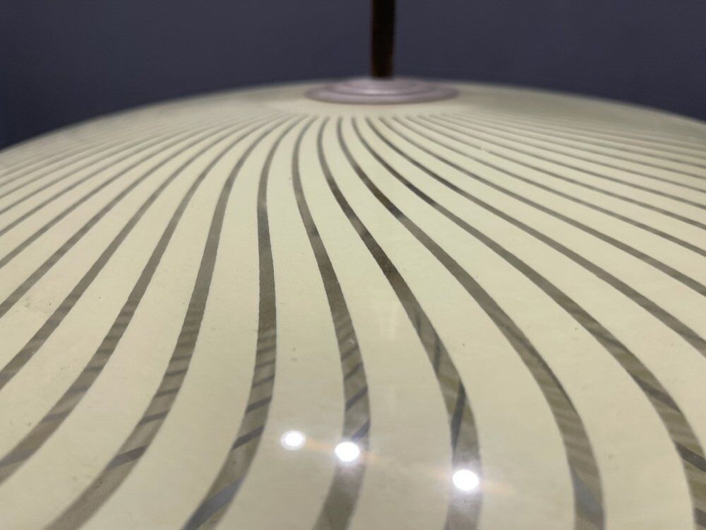 Vintage Bronze & Glass Light Pendant Light, 1950s