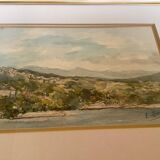 Watercolor landscape frame