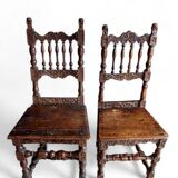 Rare pair of carved chairs, Italian manufacture from the 17th century
