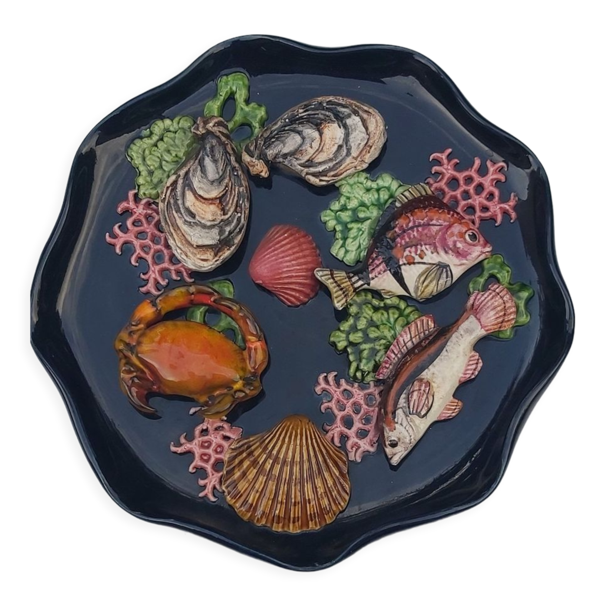 Ceramic plate fish and shellfish