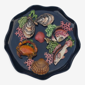 Ceramic plate fish and shellfish