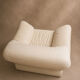 Italian leather buffalo sofa set in ecru – Poltromec Circa 1980