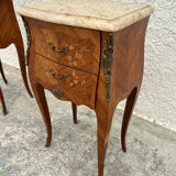Pair of Louis XV style bedside tables in rosewood