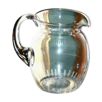 Crystal water pitcher by daum nancy, art deco, model "berny"