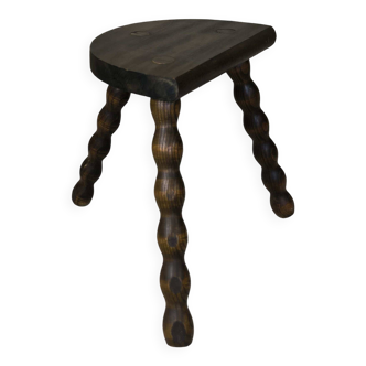 Vintage tripod stool with beaded legs