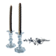 Pair of glass candle holders