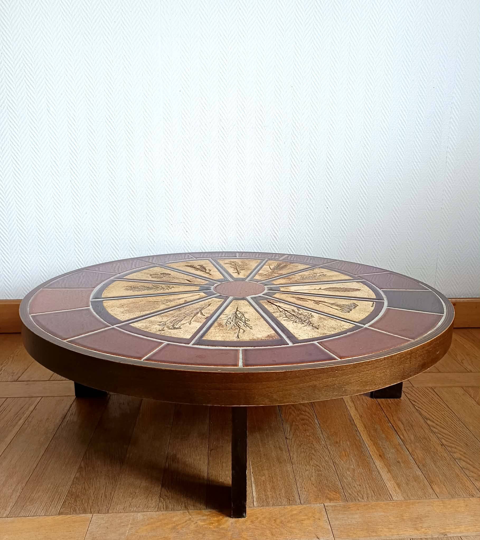 Herbarium coffee table by Roger Capron 1960