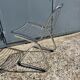 Vintage Italian design chrome metal chair from the 70s