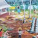 Peinture sur bois scene de vie cuba