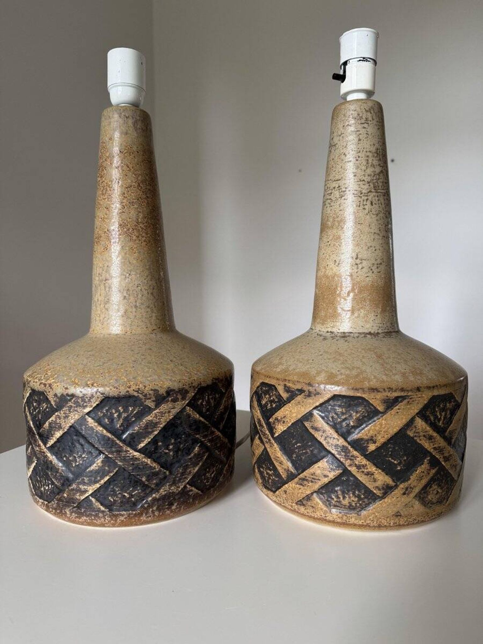 Paire de lampes de table, Søholm Stentøj, Danemark, années 1960, ensemble de 2
