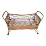 Vintage rattan cradle