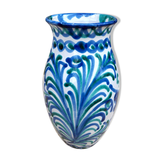 Vase en céramique espagnole Fajalauza, années 1970