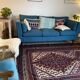 Old Afghan wool rug 270x186cm