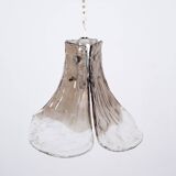 3 leafed murano glass pendant lamp by Carlo Nason for Mazzega