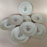 8 assiettes plates en faïence fine L'Amandinoise