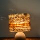 Vintage table lamps wood and wool, France 60s